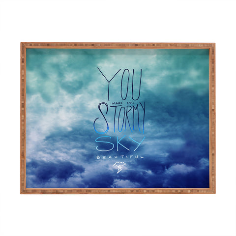 Leah Flores Stormy Sky Rectangular Tray