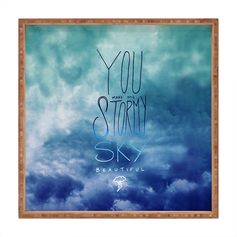 Leah Flores Stormy Sky Square Tray