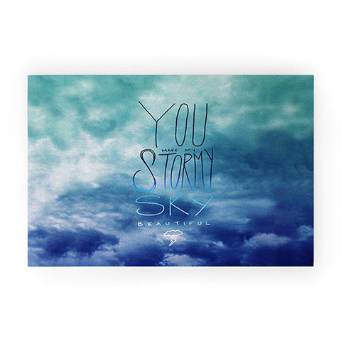 Leah Flores Stormy Sky Welcome Mat