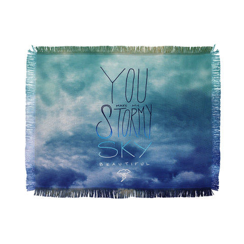 Leah Flores Stormy Sky Throw Blanket