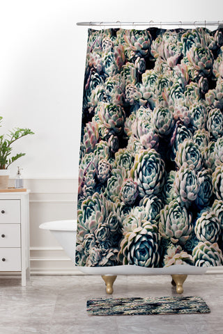 Leah Flores Succulent Love Shower Curtain And Mat