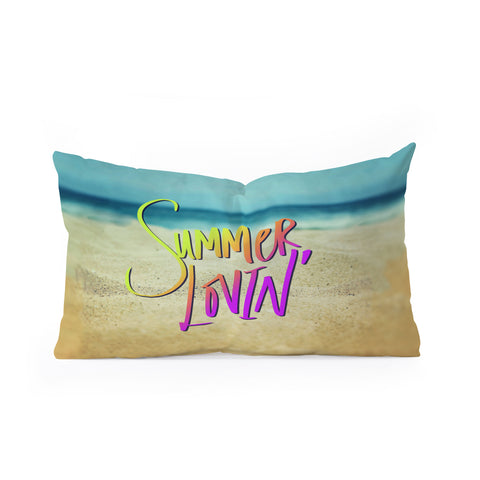 Leah Flores Summer Lovin Beach Oblong Throw Pillow