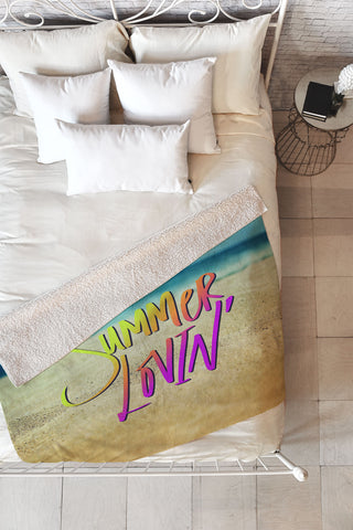 Leah Flores Summer Lovin Beach Fleece Throw Blanket