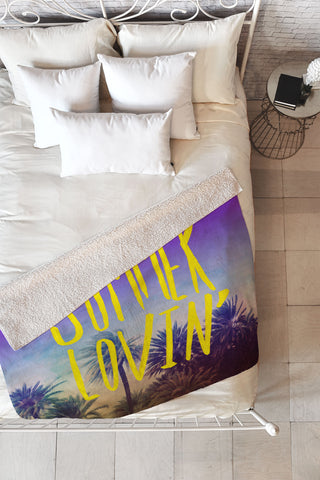 Leah Flores Summer Lovin Fleece Throw Blanket