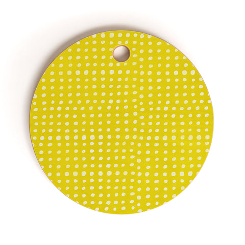 Leah Flores Sunshine Scribble Dots Cutting Board Round