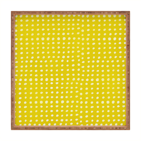 Leah Flores Sunshine Scribble Dots Square Tray
