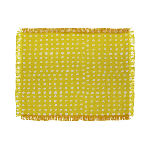 Leah Flores Sunshine Scribble Dots Throw Blanket