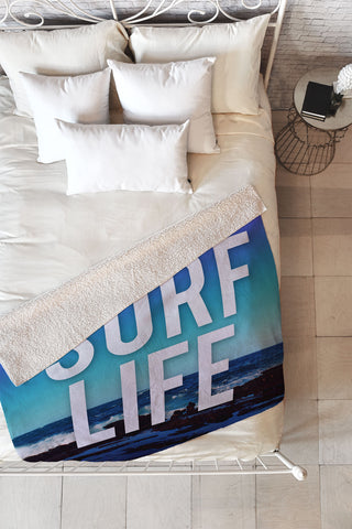 Leah Flores Surf Life Fleece Throw Blanket