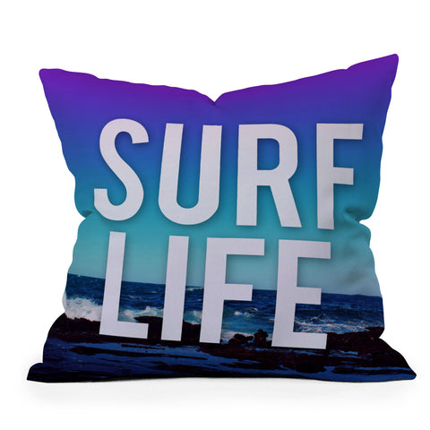 Leah Flores Surf Life Throw Pillow