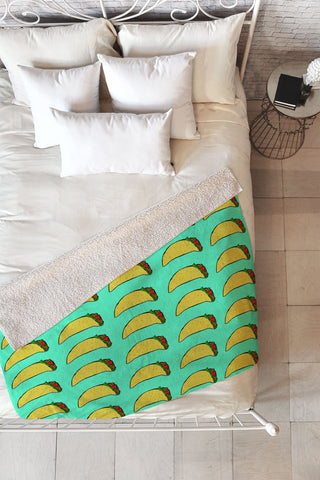 Leah Flores Taco Party Fleece Throw Blanket