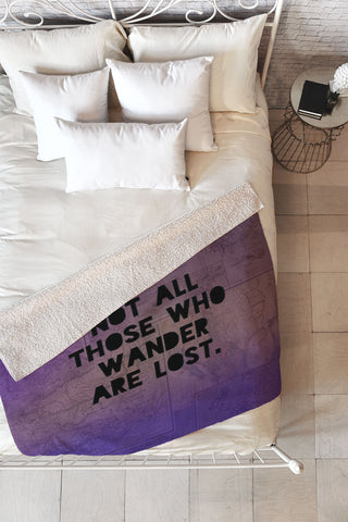 Leah Flores Those Who Wander Fleece Throw Blanket