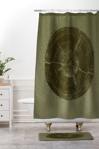Leah Flores Timber Shower Curtain And Mat