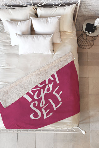 Leah Flores Treat Yo Self Fleece Throw Blanket