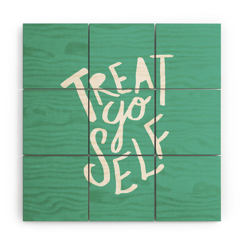 Leah Flores Treat Yo Self x Aquamarine Wood Wall Mural