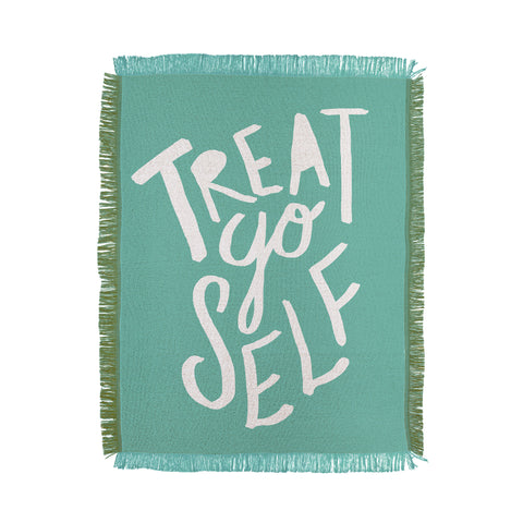 Leah Flores Treat Yo Self x Aquamarine Throw Blanket