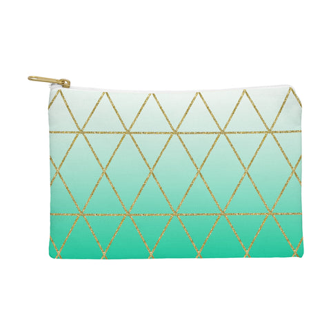 Leah Flores Turquoise and Gold Geometric Pouch
