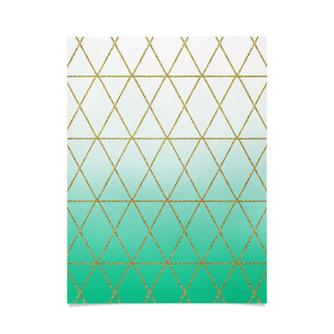 Leah Flores Turquoise and Gold Geometric Poster