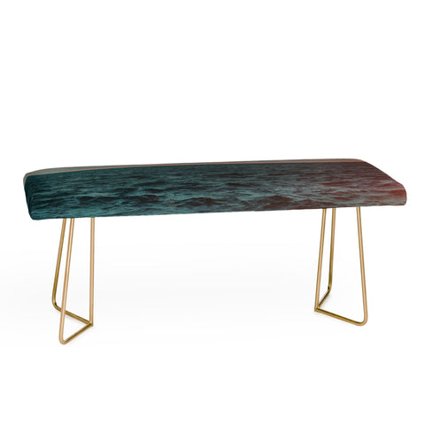 Leah Flores Turquoise Ocean Peach Sunset Bench