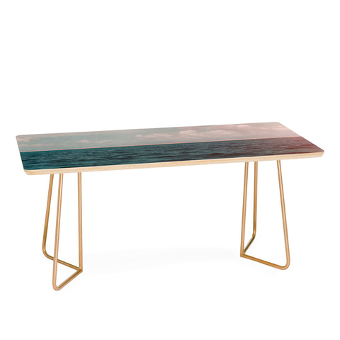 Leah Flores Turquoise Ocean Peach Sunset Coffee Table