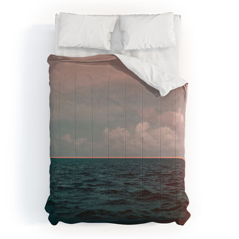 Leah Flores Turquoise Ocean Peach Sunset Comforter