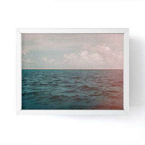 Leah Flores Turquoise Ocean Peach Sunset Framed Mini Art Print