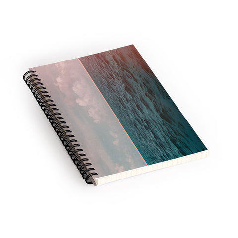 Leah Flores Turquoise Ocean Peach Sunset Spiral Notebook