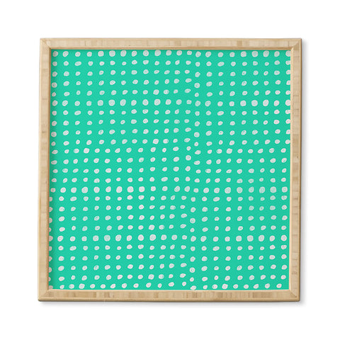 Leah Flores Turquoise Scribble Dots Framed Wall Art