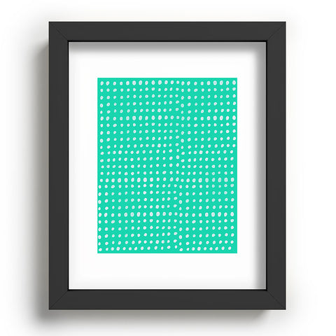 Leah Flores Turquoise Scribble Dots Recessed Framing Rectangle