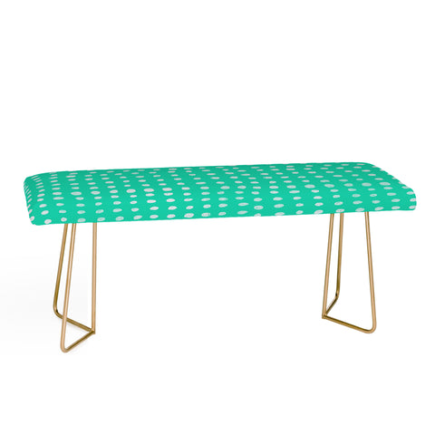Leah Flores Turquoise Scribble Dots Bench