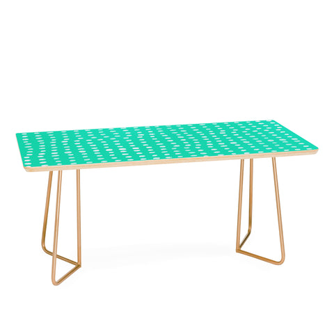 Leah Flores Turquoise Scribble Dots Coffee Table