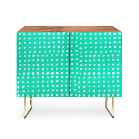 Leah Flores Turquoise Scribble Dots Credenza