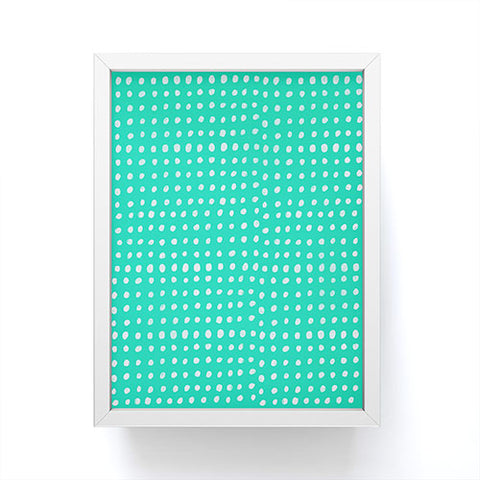 Leah Flores Turquoise Scribble Dots Framed Mini Art Print