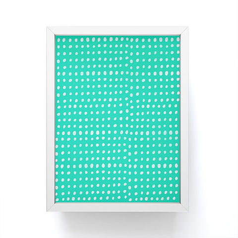 Leah Flores Turquoise Scribble Dots Framed Mini Art Print