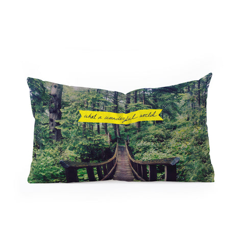 Leah Flores What A Wonderful World Oblong Throw Pillow
