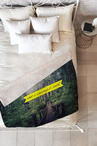 Leah Flores What A Wonderful World Fleece Throw Blanket