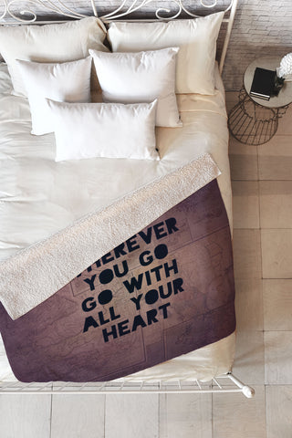 Leah Flores Wherever You Go Fleece Throw Blanket