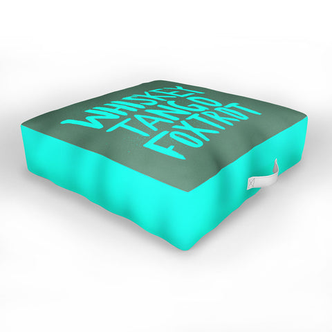 Leah Flores Whiskey Tango Foxtrot Outdoor Floor Cushion