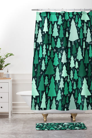Leah Flores Wild and Woodsy Shower Curtain And Mat