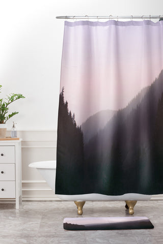 Leah Flores Wilderness x Pink Shower Curtain And Mat