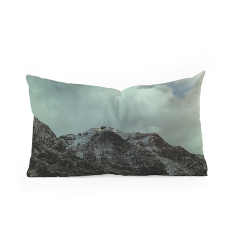 Leah Flores Winter in the Cascades Oblong Throw Pillow