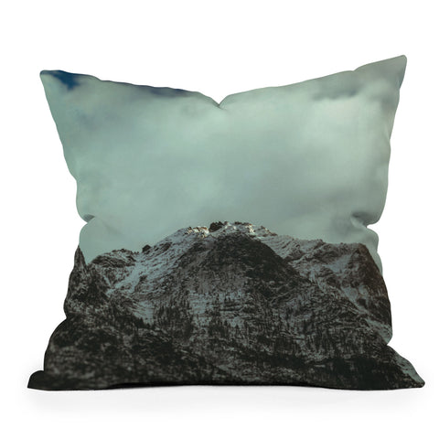 Leah Flores Winter in the Cascades Throw Pillow