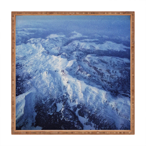 Leah Flores Winter Mountain Range Square Tray
