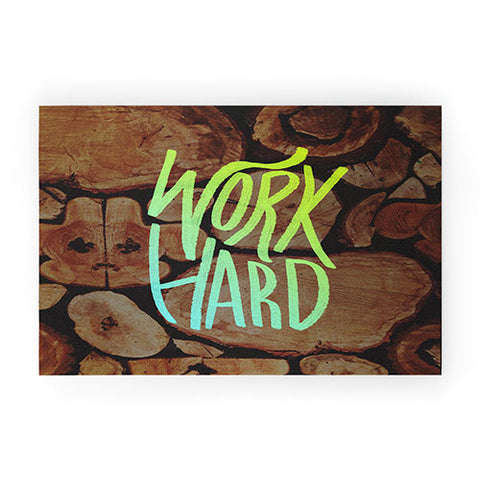 Leah Flores Work Hard Welcome Mat