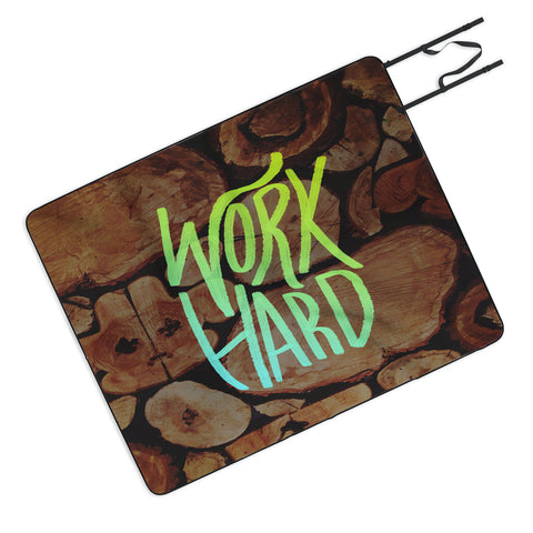 Leah Flores Work Hard Picnic Blanket