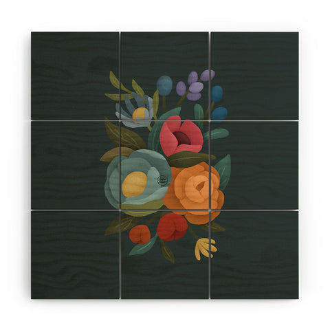 Lebrii Cloe Floral Wood Wall Mural