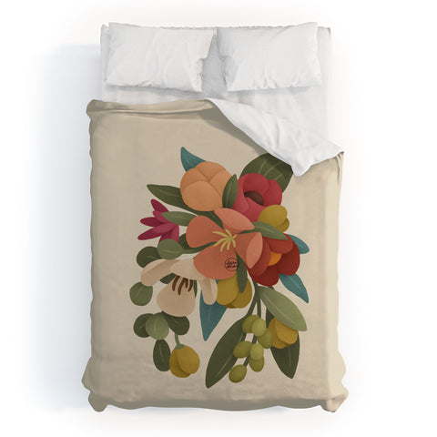 Lebrii Liz Floral Duvet Cover