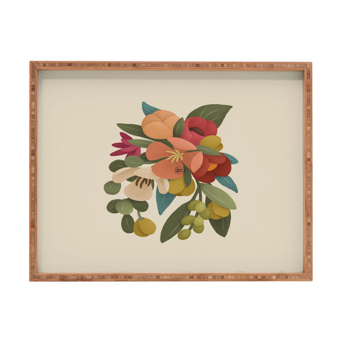 Lebrii Liz Floral Rectangular Tray
