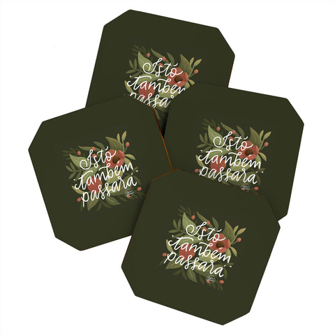 Lebrii This too shall pass Lettering Coaster Set
