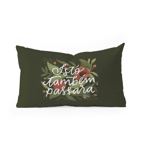 Lebrii This too shall pass Lettering Oblong Throw Pillow