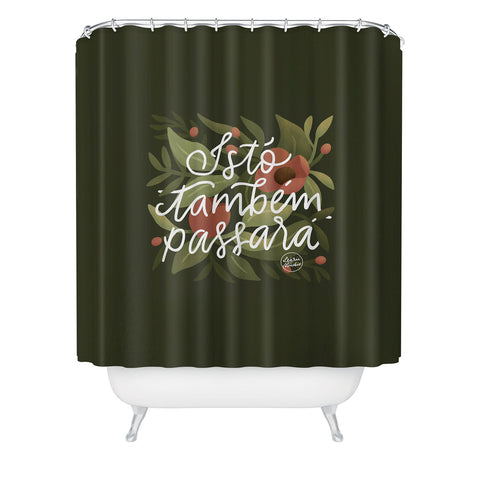 Lebrii This too shall pass Lettering Shower Curtain